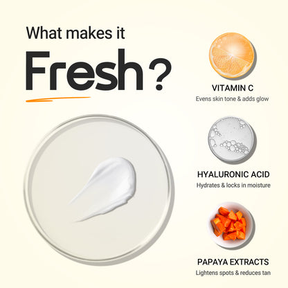 Glow+ Dewy Sunscreen Gel SPF 50+ PA++++ with Papaya & Vitamin C - 80g