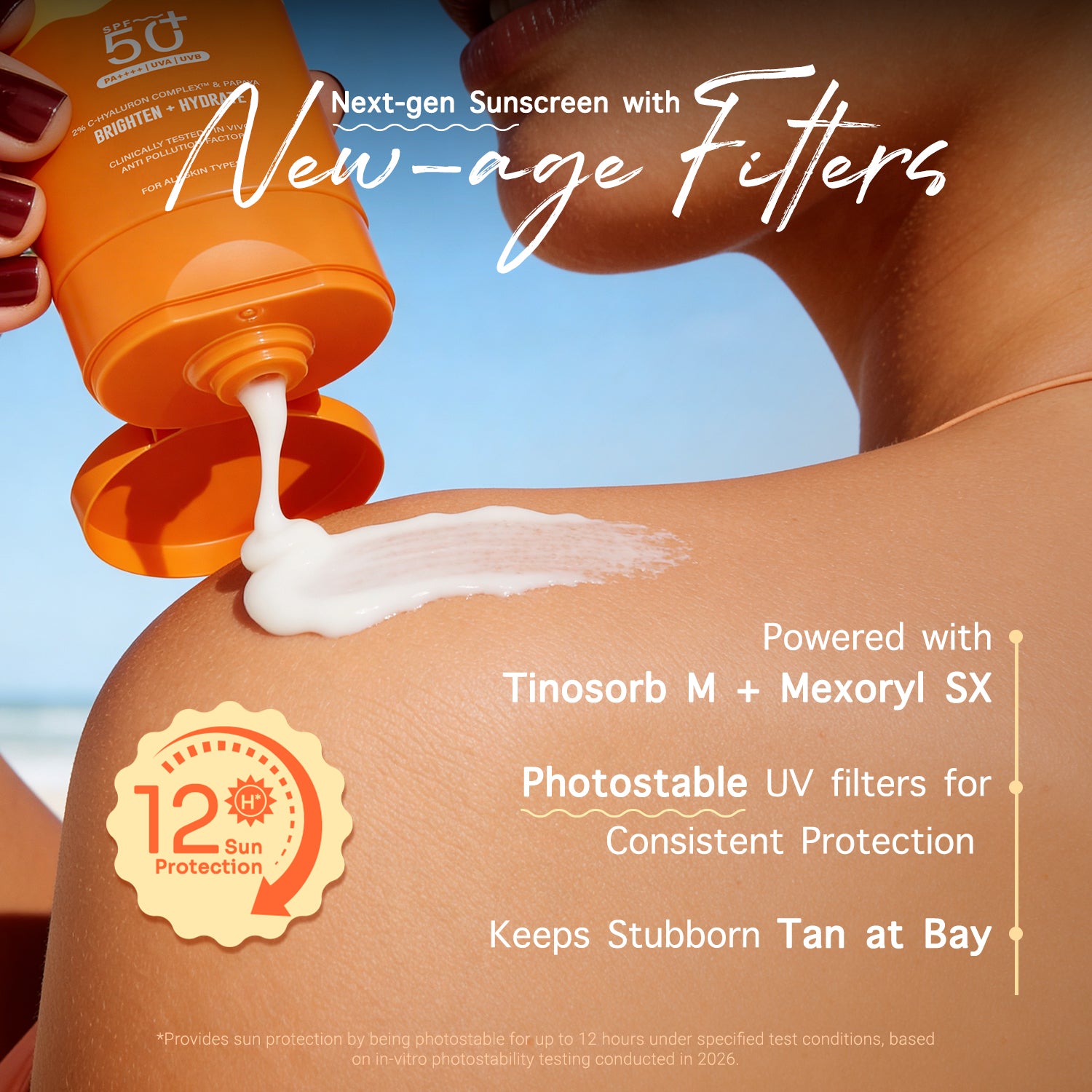 Glow+ Dewy Sunscreen Gel In-Vivo Tested SPF 50+ PA++++ with Papaya & Vitamin C - 80g