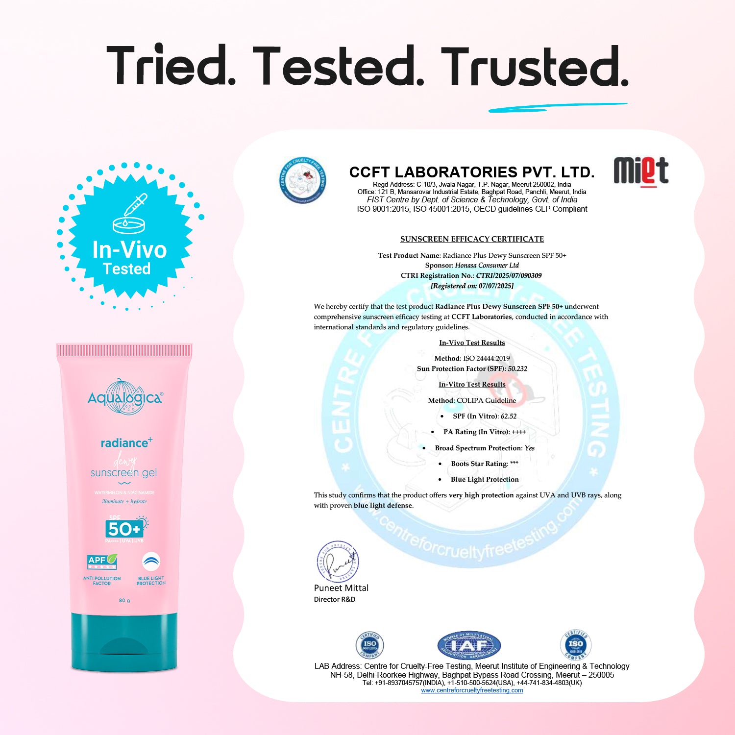 Radiance+ Dewy Sunscreen In-Vivo Tested with Watermelon & Niacinamide with SPF 50 & PA++++ - 80g (Pack of 2)