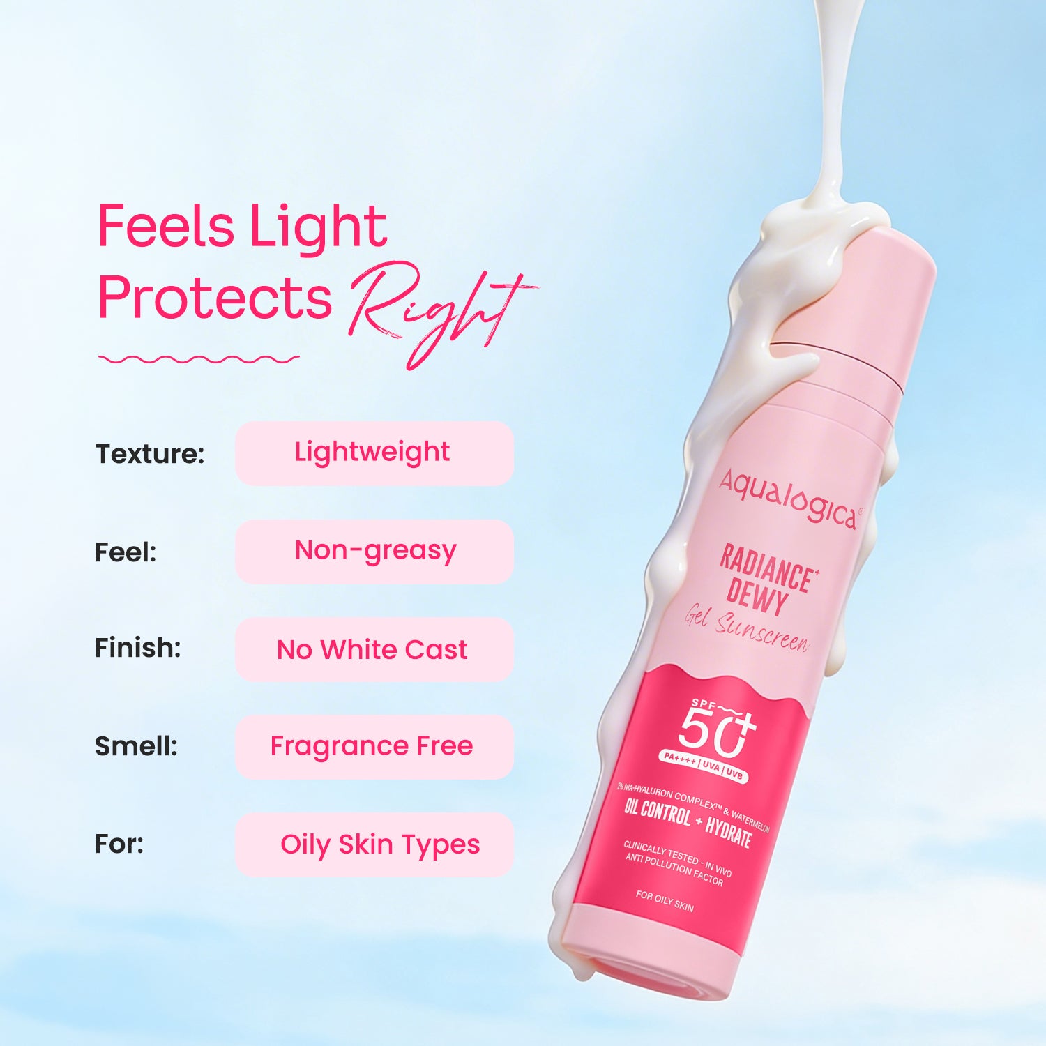 Radiance+ Dewy Sunscreen In-Vivo Tested with Watermelon & Niacinamide with SPF 50 & PA++++ - 50g