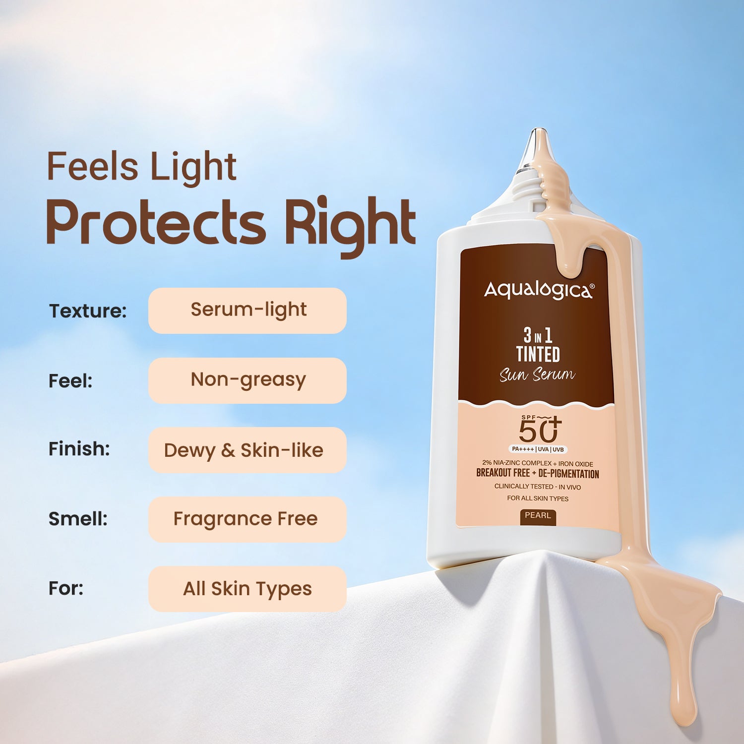 3-in-1 Tinted Sun Serum - Pearl | 50g