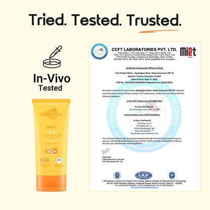 Glow+ Dewy Sunscreen Gel SPF 50+ PA++++ with Papaya & Vitamin C - 80g