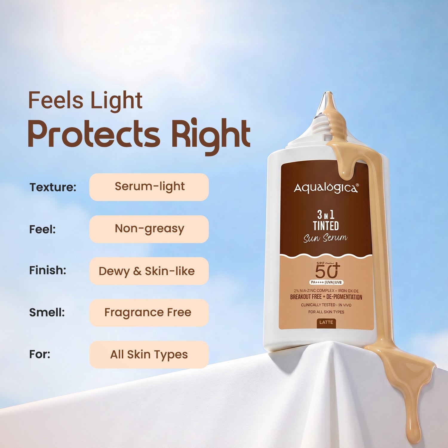 3-in-1 Tinted Sun Serum - Latte | 50ml