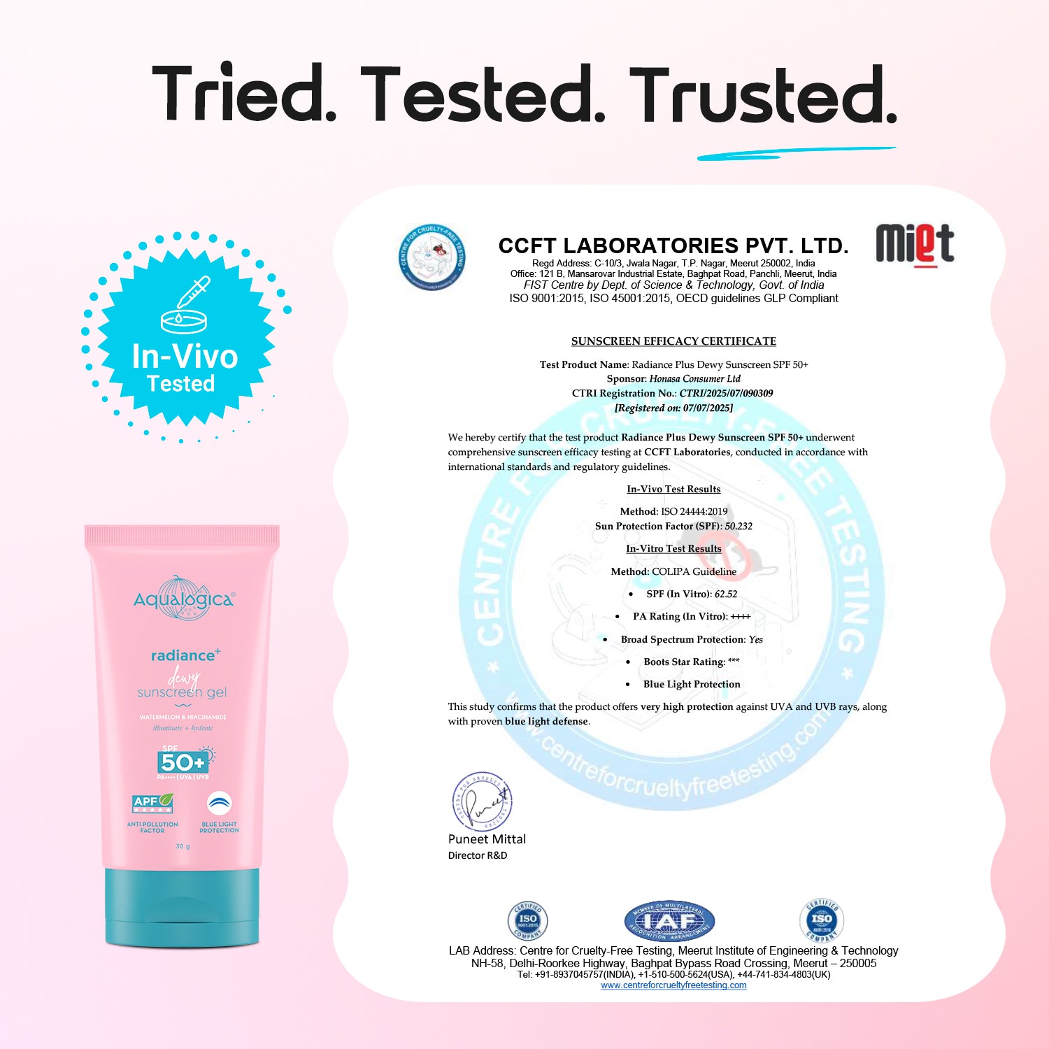 Radiance+ Dewy Sunscreen In-Vivo Tested with Watermelon & Niacinamide with SPF 50 & PA++++ - 30g