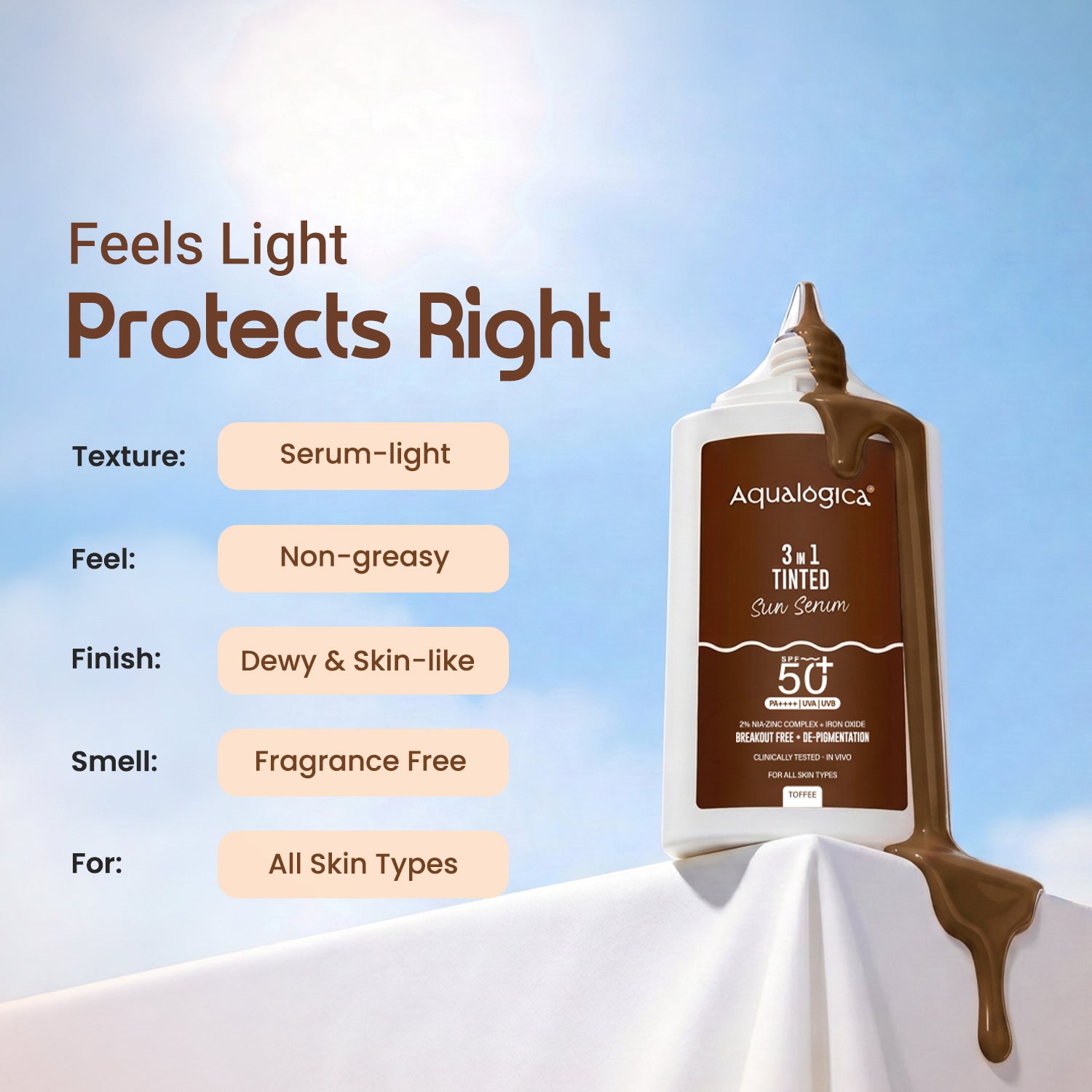 3-in-1 Tinted Sun Serum - Toffee | 50ml