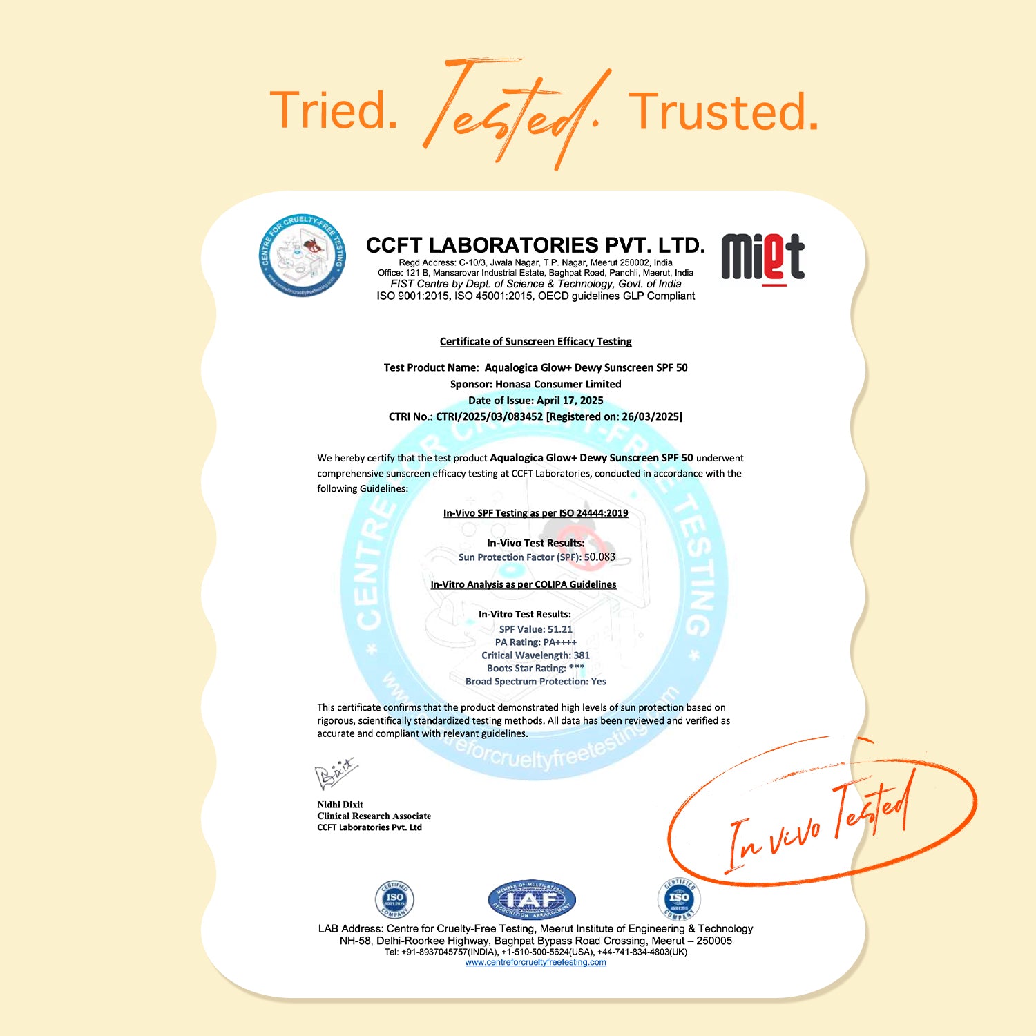 Glow+ Dewy Sunscreen Gel In-Vivo Tested SPF 50+ PA++++ with Papaya & Vitamin C - 50g