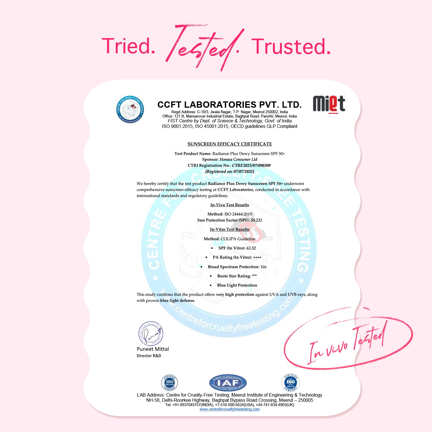 Radiance+ Dewy Sunscreen In-Vivo Tested with Watermelon & Niacinamide with SPF 50 & PA++++ - 80g