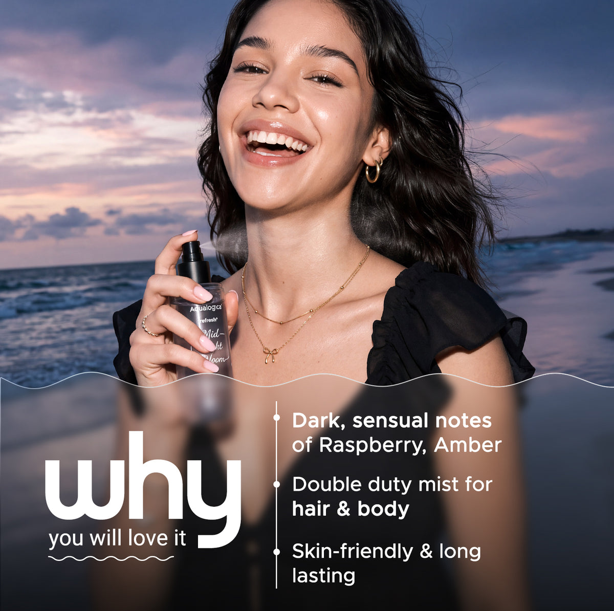 Refresh+ Mid Night Bloom Perfume Body Mist with Zemea & Hyaluronic Acid (150 ml)