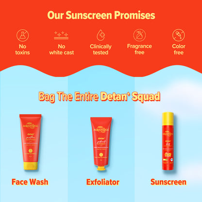Detan+ Dewy Sunscreen SPF 50+ PA++++ with Anti Pollution Factor (APF) | UVA/B & Blue Light Protection - 50g