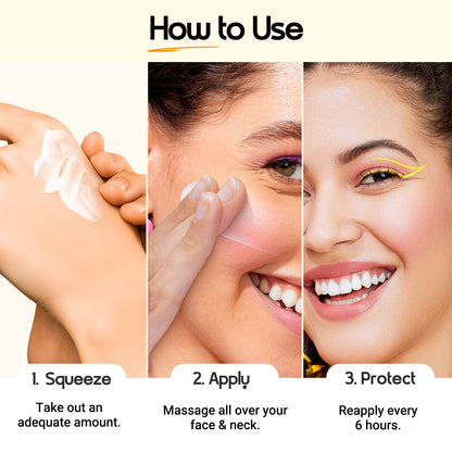 Glow+ Dewy Sunscreen Gel SPF 50+ PA++++ with Papaya & Vitamin C - 80g