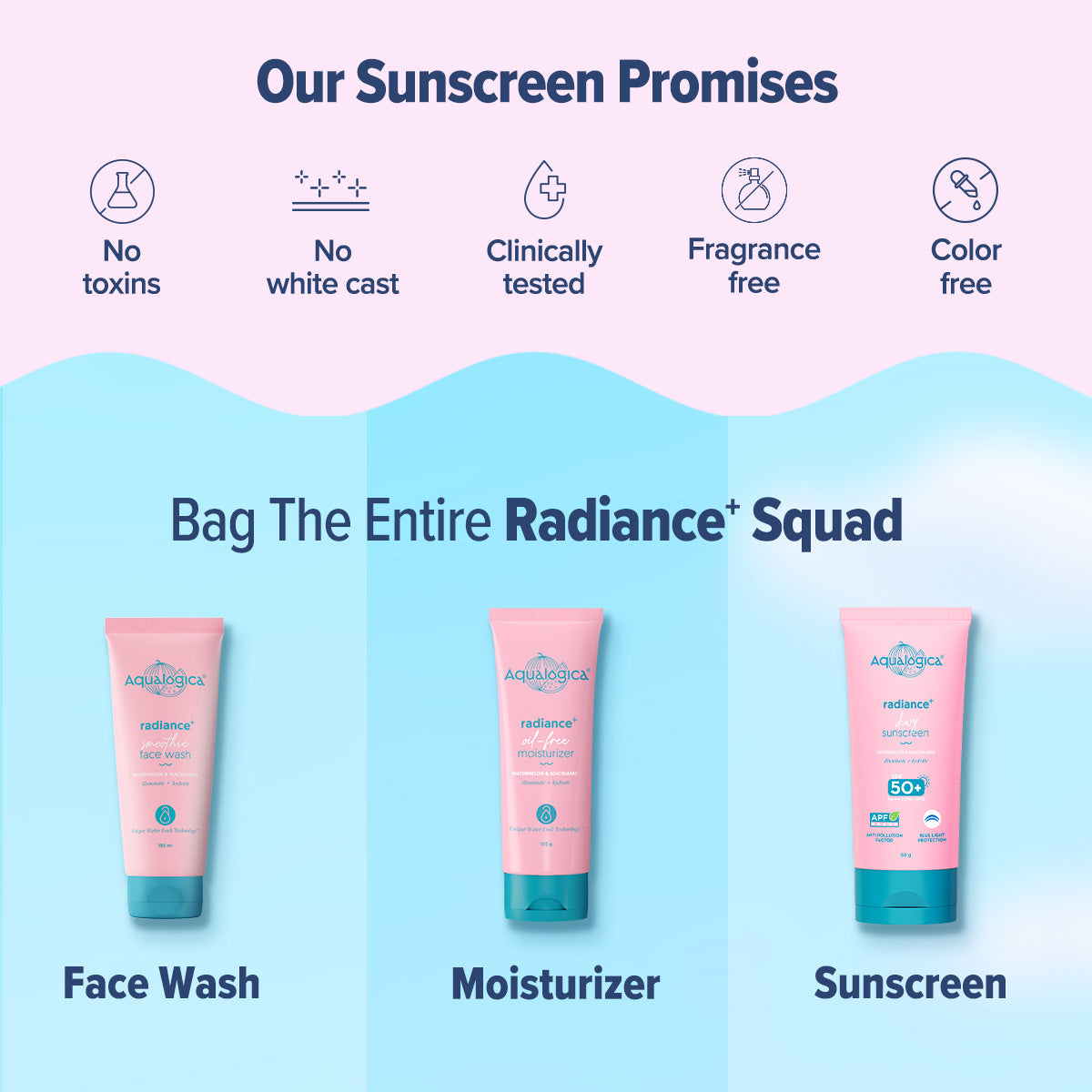 Radiance+ Dewy Sunscreen with Watermelon & Niacinamide with SPF 50 & PA++++ - 80g (Pack of 2)