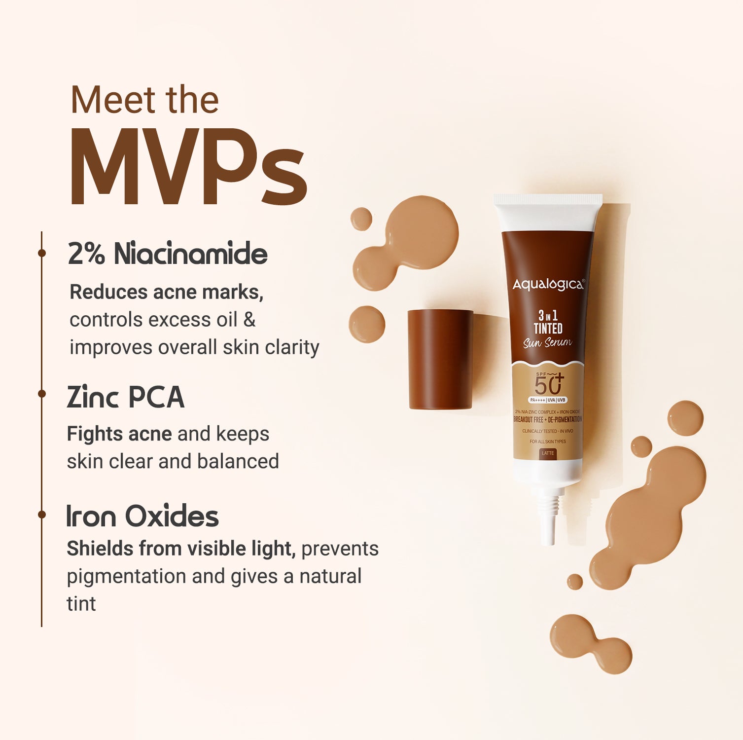 3-in-1 Tinted Sun Serum - Latte | Trial Pack | 10ml