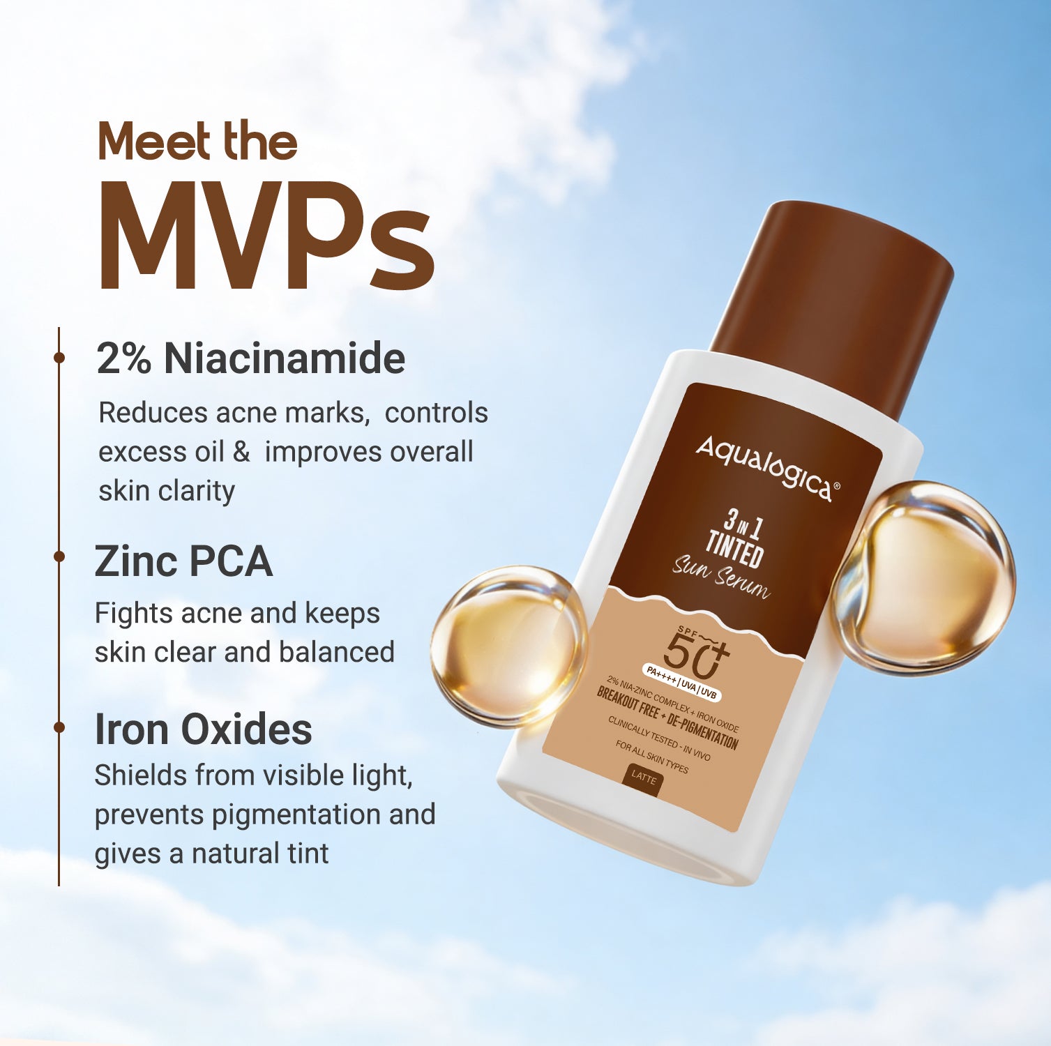 3-in-1 Tinted Sun Serum - Latte | 50ml