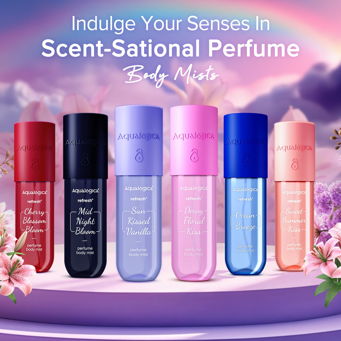 Refresh+ Dewy Floral Kiss Perfume Body Mist with Zemea & Hyaluronic Acid- 150 ml