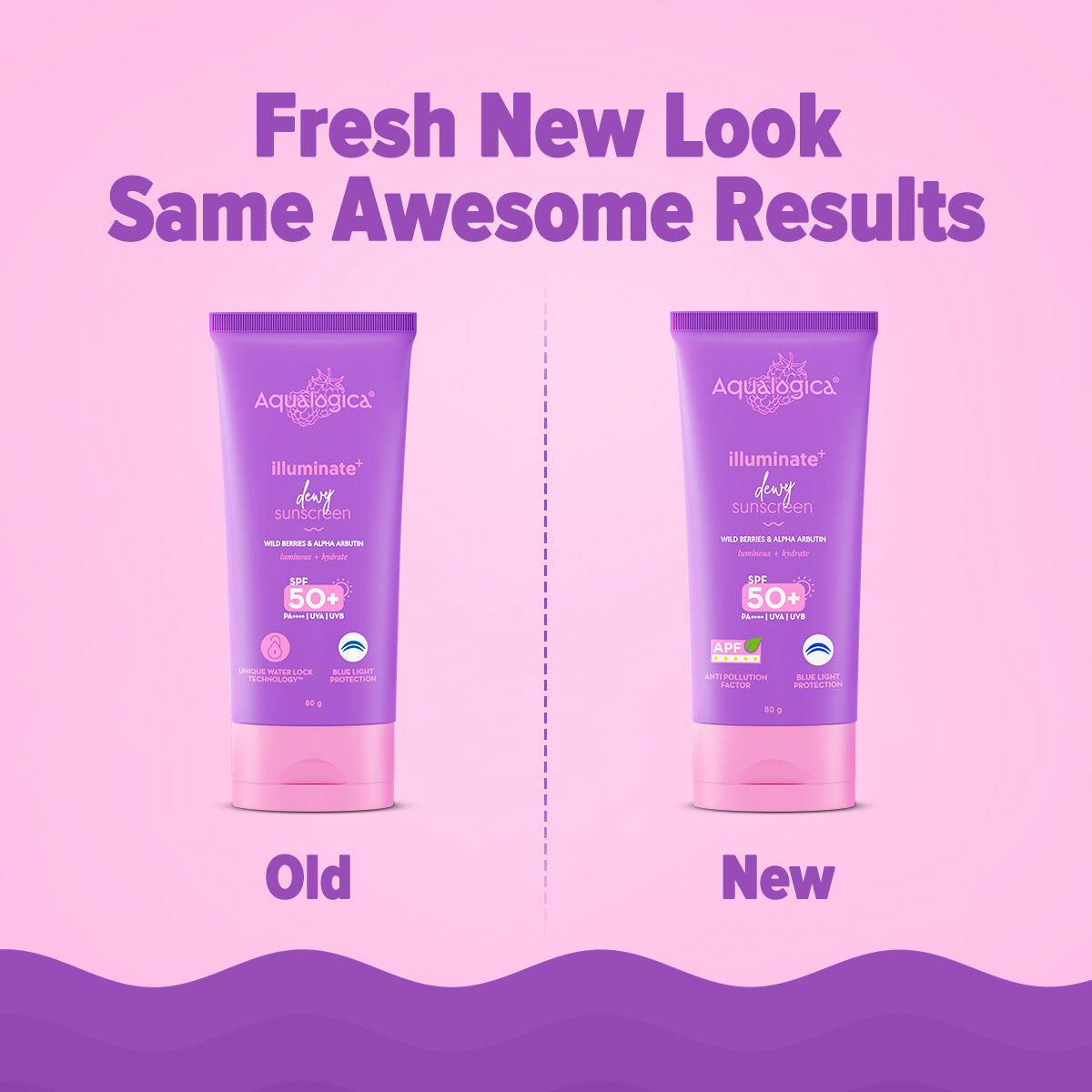 Illuminate+ Dewy Sunscreen SPF 50+ PA++++ with Wild Berries & Alpha Arbutin - 80 g(Pack of 2)