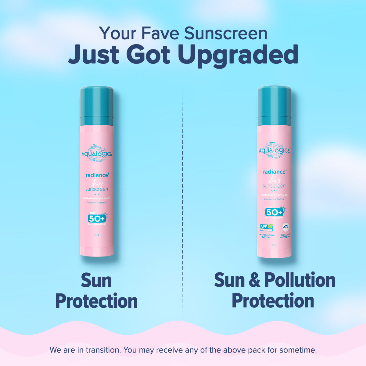 Radiance+ Dewy Sunscreen with Anti Pollution Factor (APF) | Watermelon & Niacinamide with SPF 50 & PA+++ - 50g