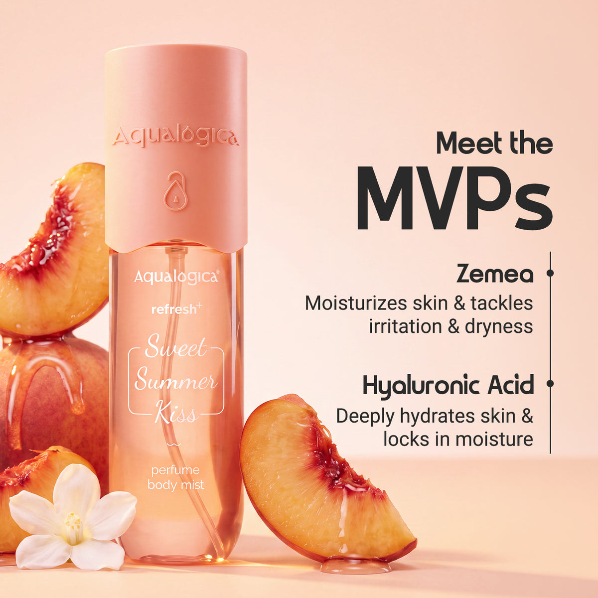 Refresh+ Sweet Summer Kiss Perfume Body Mist with Zemea and Hyaluronic Acid 150 ml