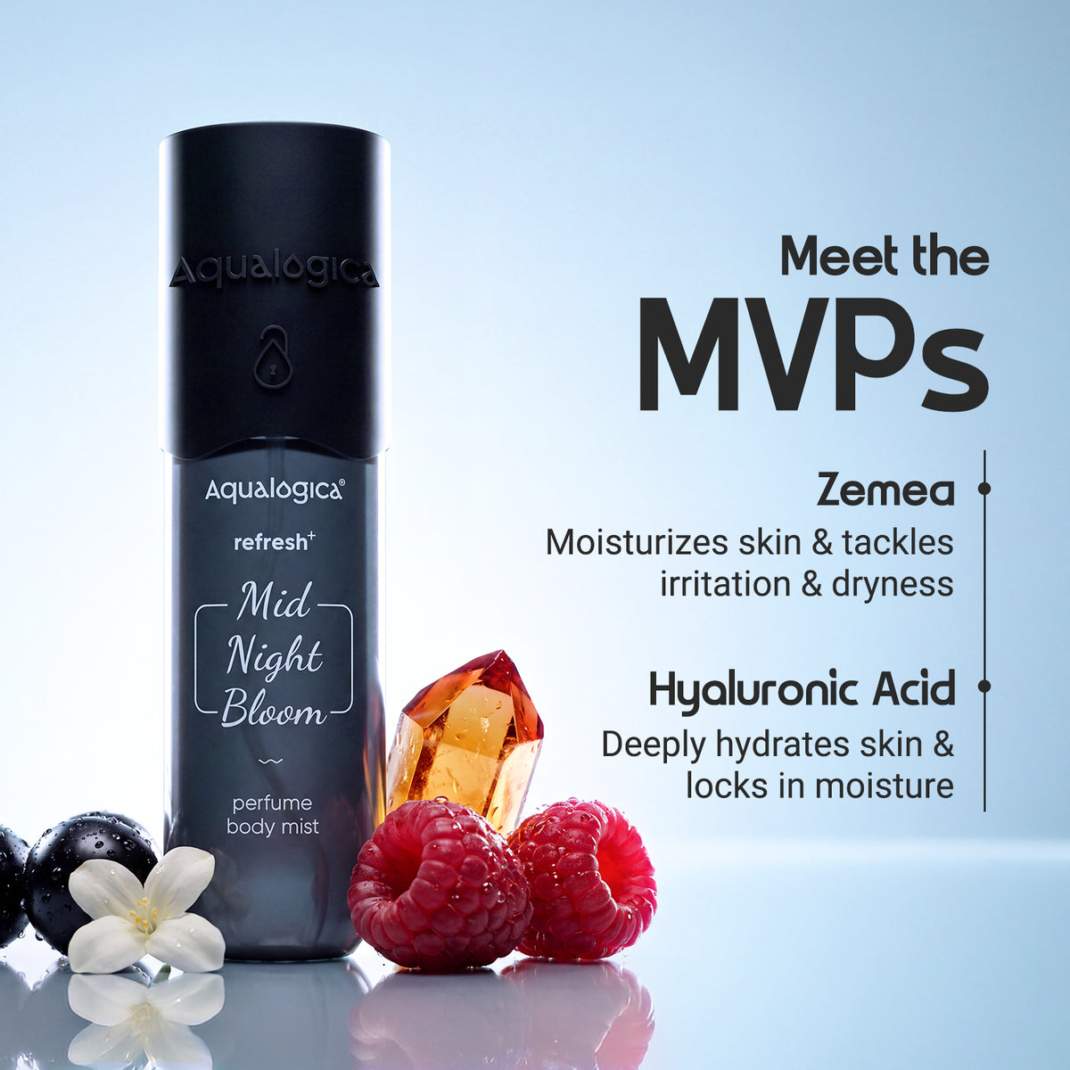 Refresh+ Mid Night Bloom Perfume Body Mist with Zemea & Hyaluronic Acid (150 ml)