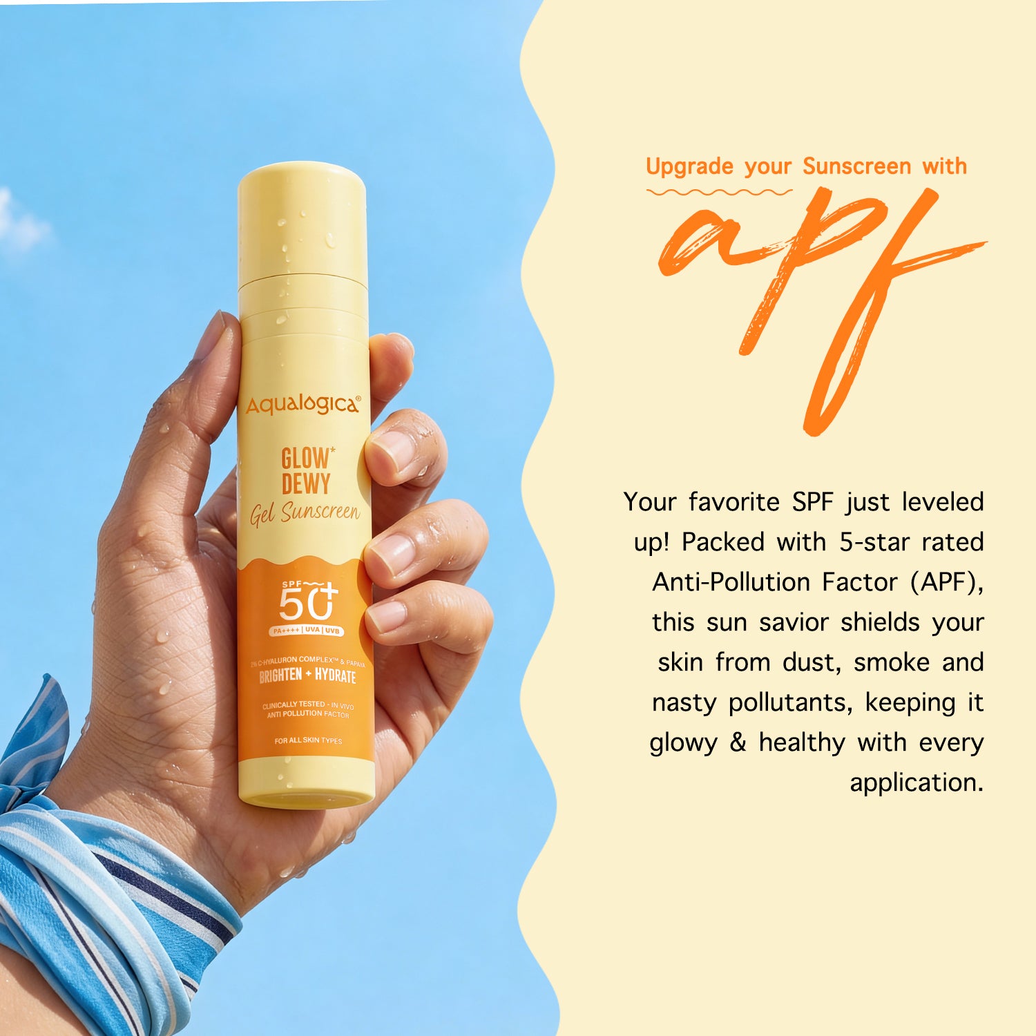 Glow+ Dewy Gel Sunscreen In-Vivo Tested SPF 50+ PA++++ with Papaya & Vitamin C - 50g (Pack of 2)