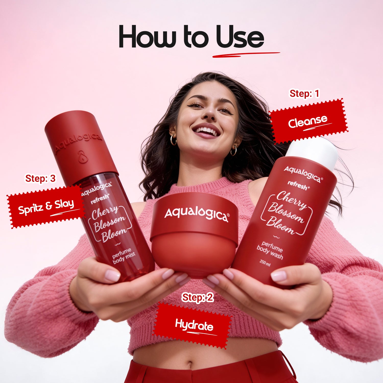 Refresh+ Cherry Blossom Bloom - Hot girl essentials Gift set with Sling bag & charms