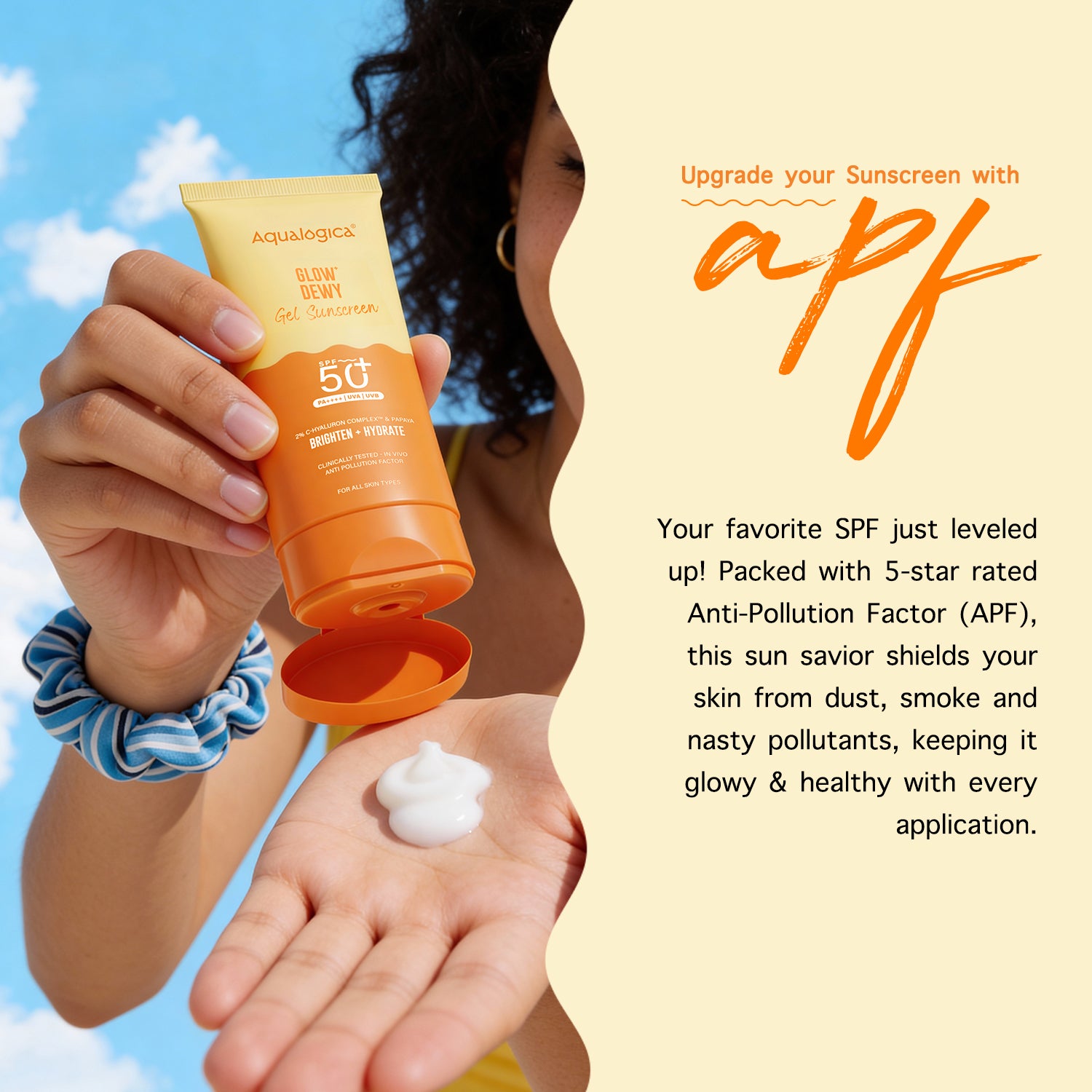 Glow+ Dewy Sunscreen Gel In-Vivo Tested SPF 50+ PA++++ with Papaya & Vitamin C - 80g