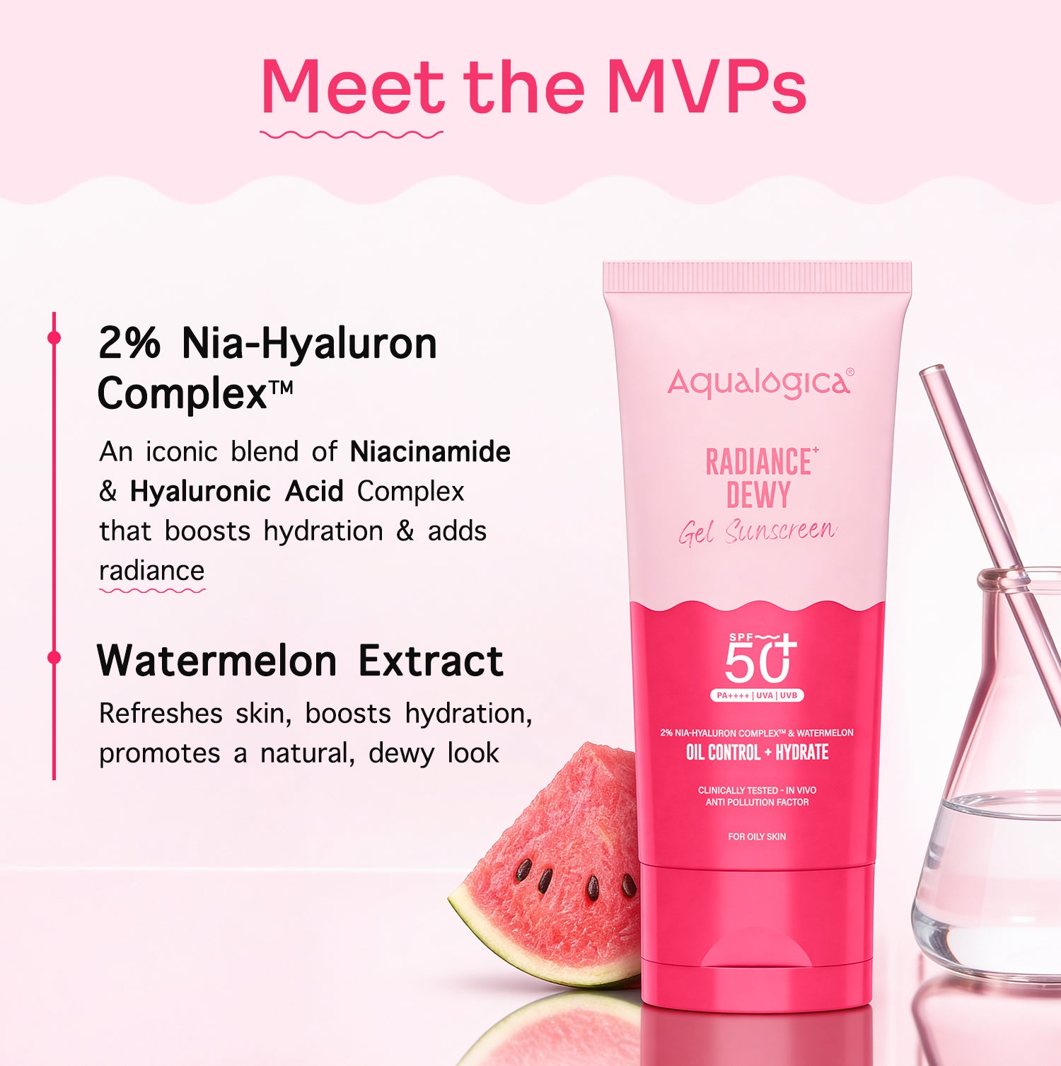 Radiance+ Dewy Sunscreen In-Vivo Tested with Watermelon & Niacinamide with SPF 50 & PA++++ - 80g