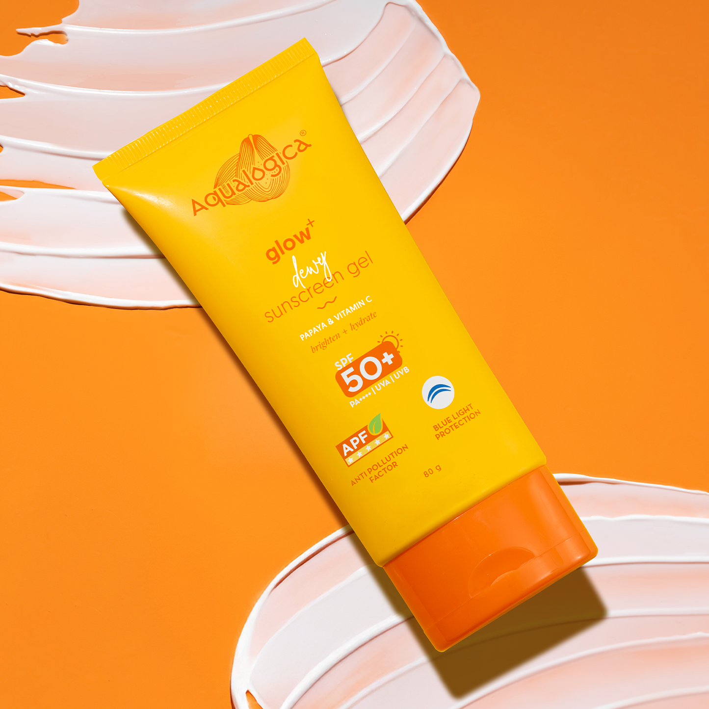 Glow+ Dewy Sunscreen Gel SPF 50+ PA++++ with Papaya & Vitamin C - 80g