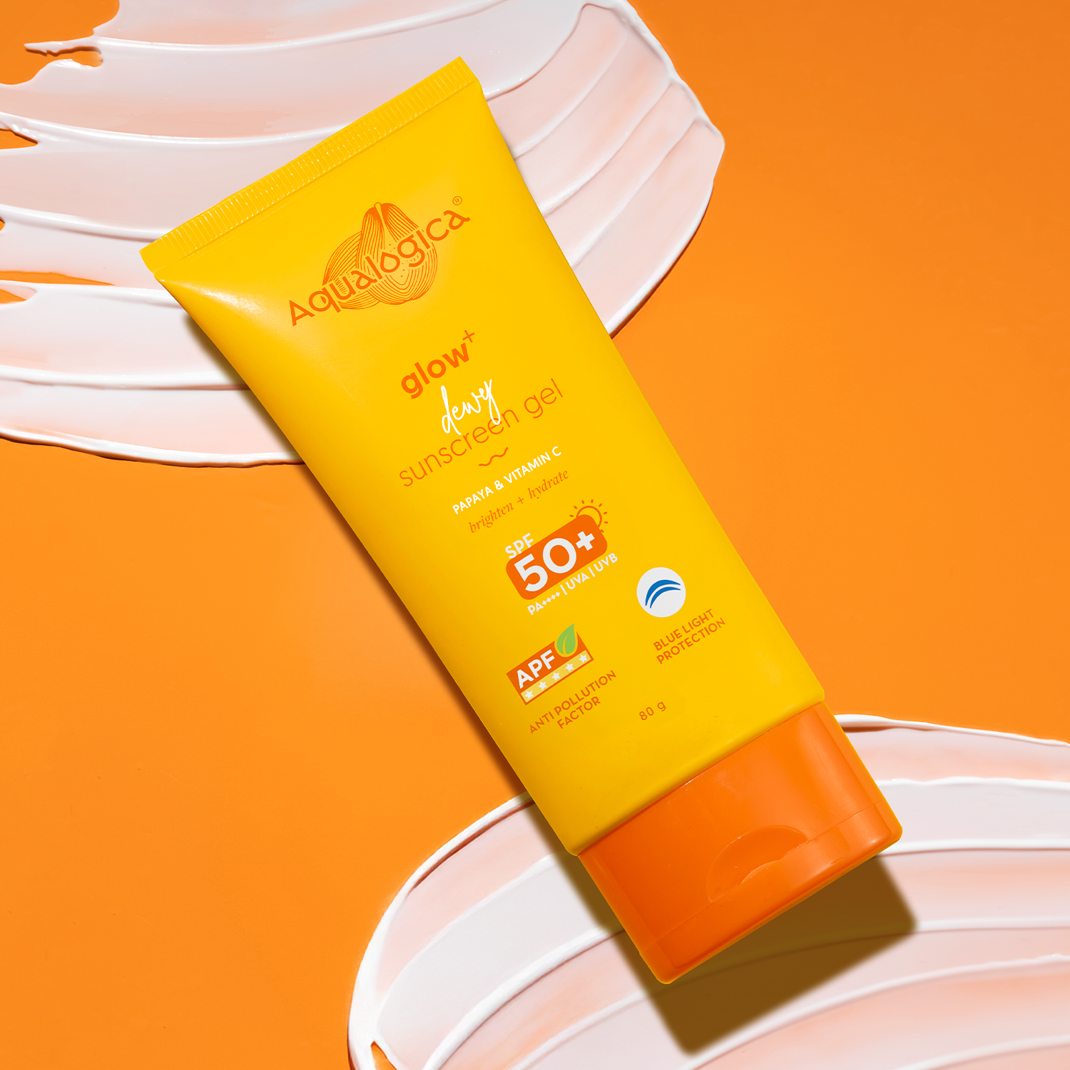 Glow+ Dewy Sunscreen Gel SPF 50+ PA++++ with Papaya & Vitamin C - 80g