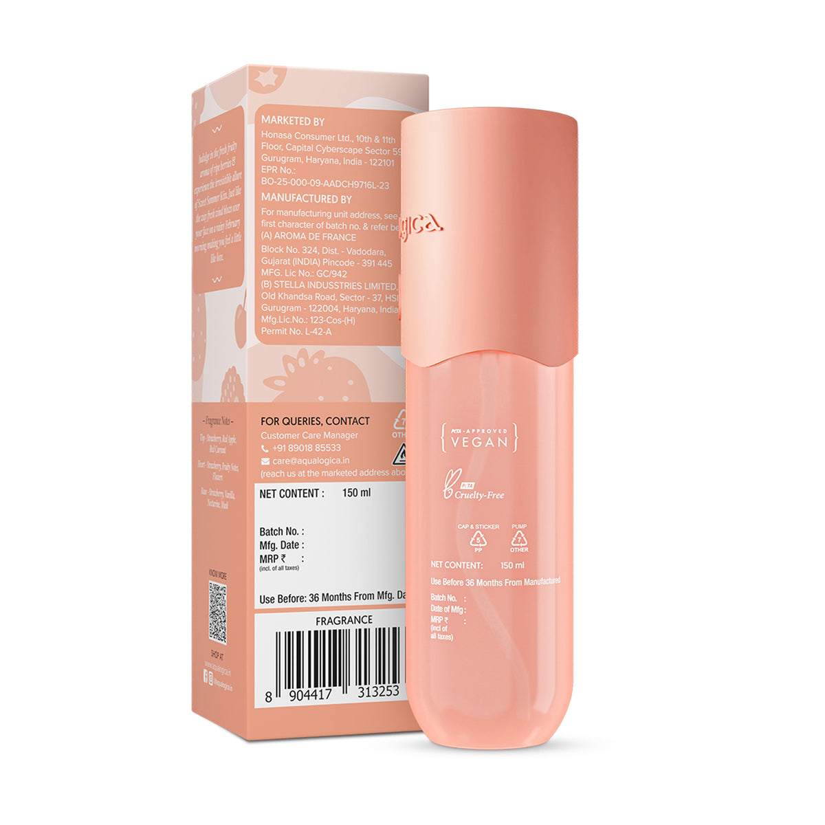 Refresh+ Sweet Summer Kiss Perfume Body Mist with Zemea and Hyaluronic Acid 150 ml