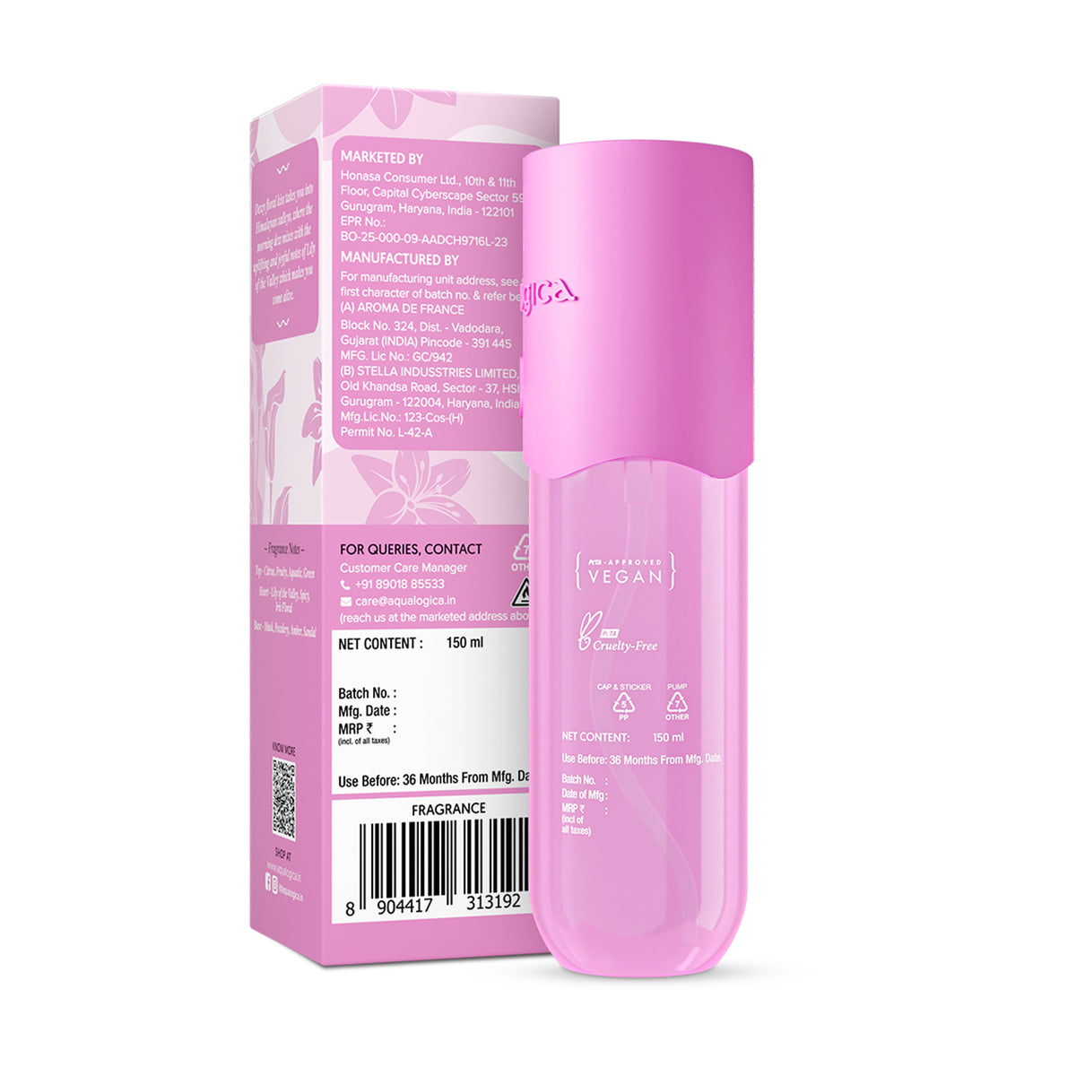 Refresh+ Dewy Floral Kiss Perfume Body Mist with Zemea & Hyaluronic Acid- 150 ml
