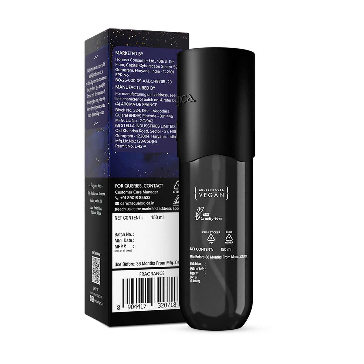 Refresh+ Mid Night Bloom Perfume Body Mist with Zemea & Hyaluronic Acid (150 ml)