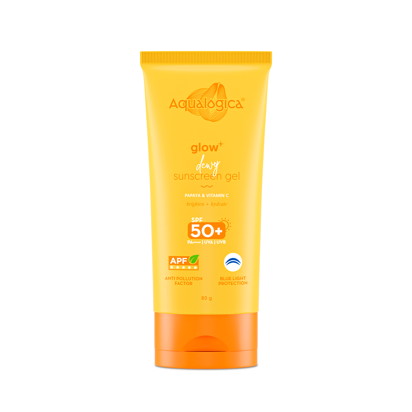 Glow+ Dewy Sunscreen Gel SPF 50+ PA++++ with Papaya & Vitamin C - 80g