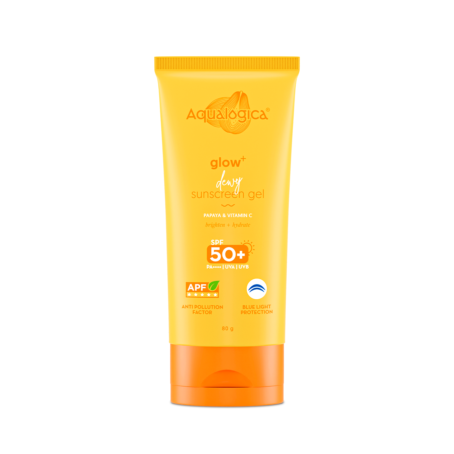 Glow+ Dewy Sunscreen Gel SPF 50+ PA++++ with Papaya & Vitamin C - 80g