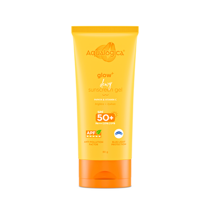 Glow+ Dewy Sunscreen Gel SPF 50+ PA++++ with Papaya & Vitamin C - 80g