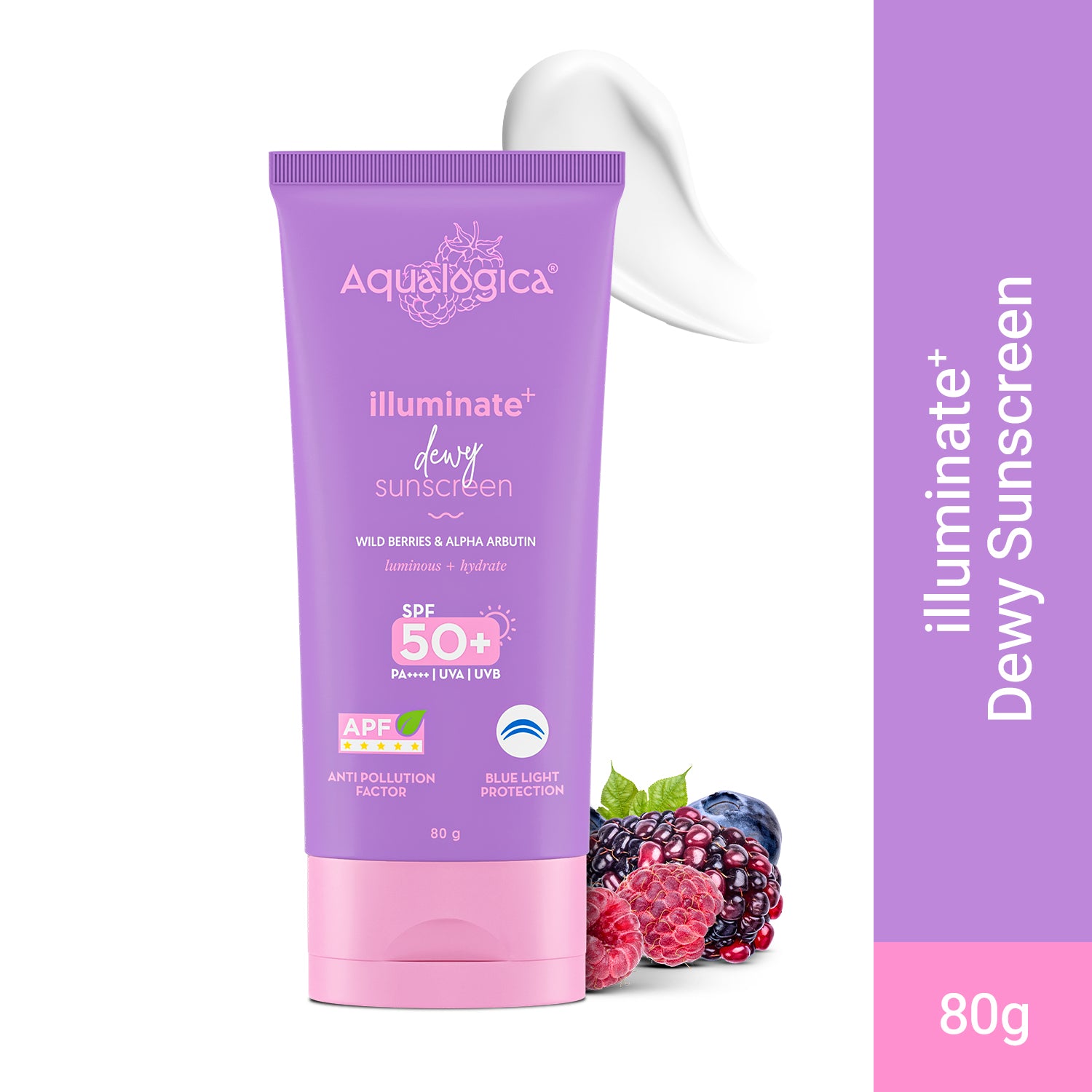 Illuminate+ Dewy Sunscreen SPF 50+ PA++++ with Wild Berries & Alpha Arbutin - 80 g