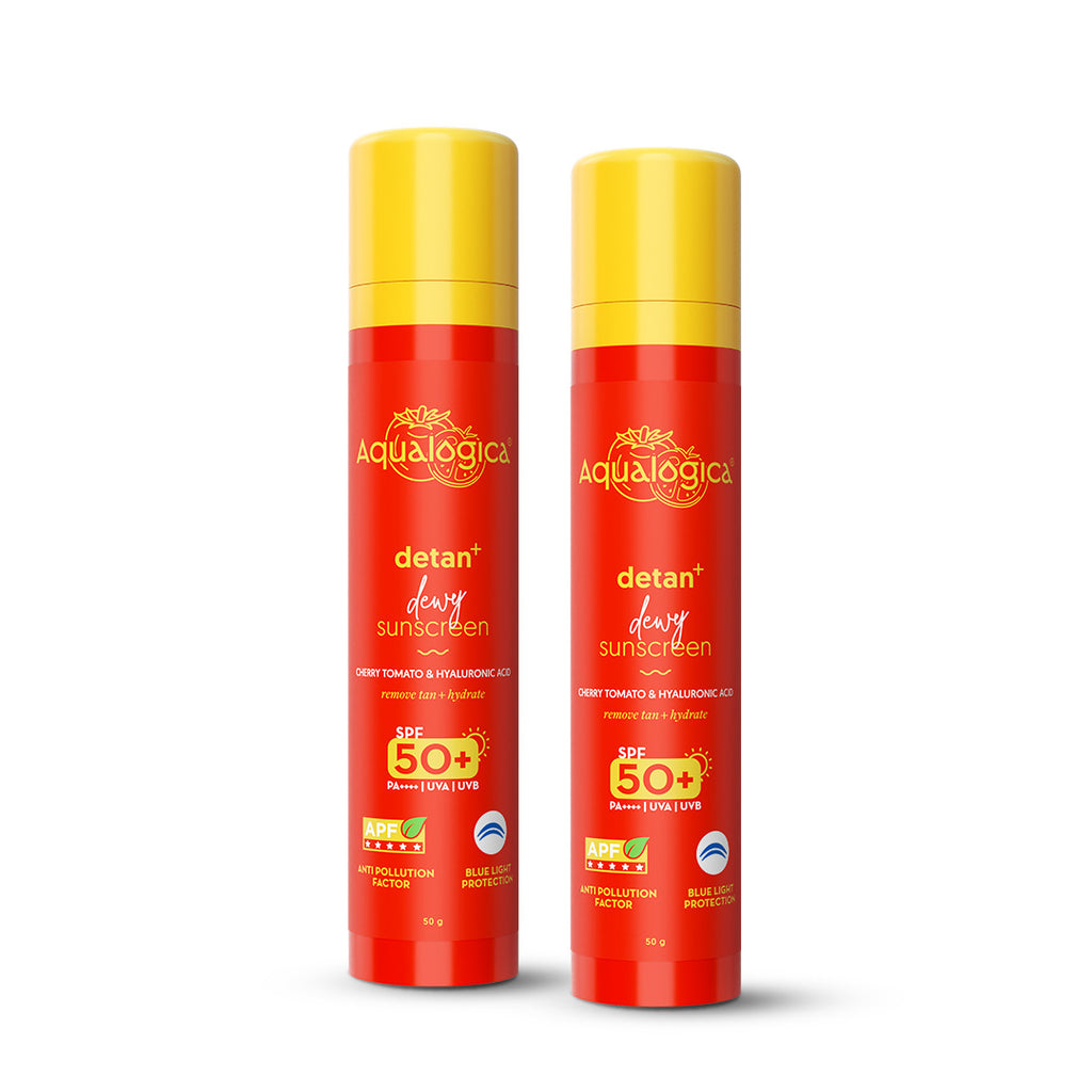 Detan+ Dewy Gel Sunscreen SPF 50+ Pack of 2 · 50 g (100 g total) - Image 1