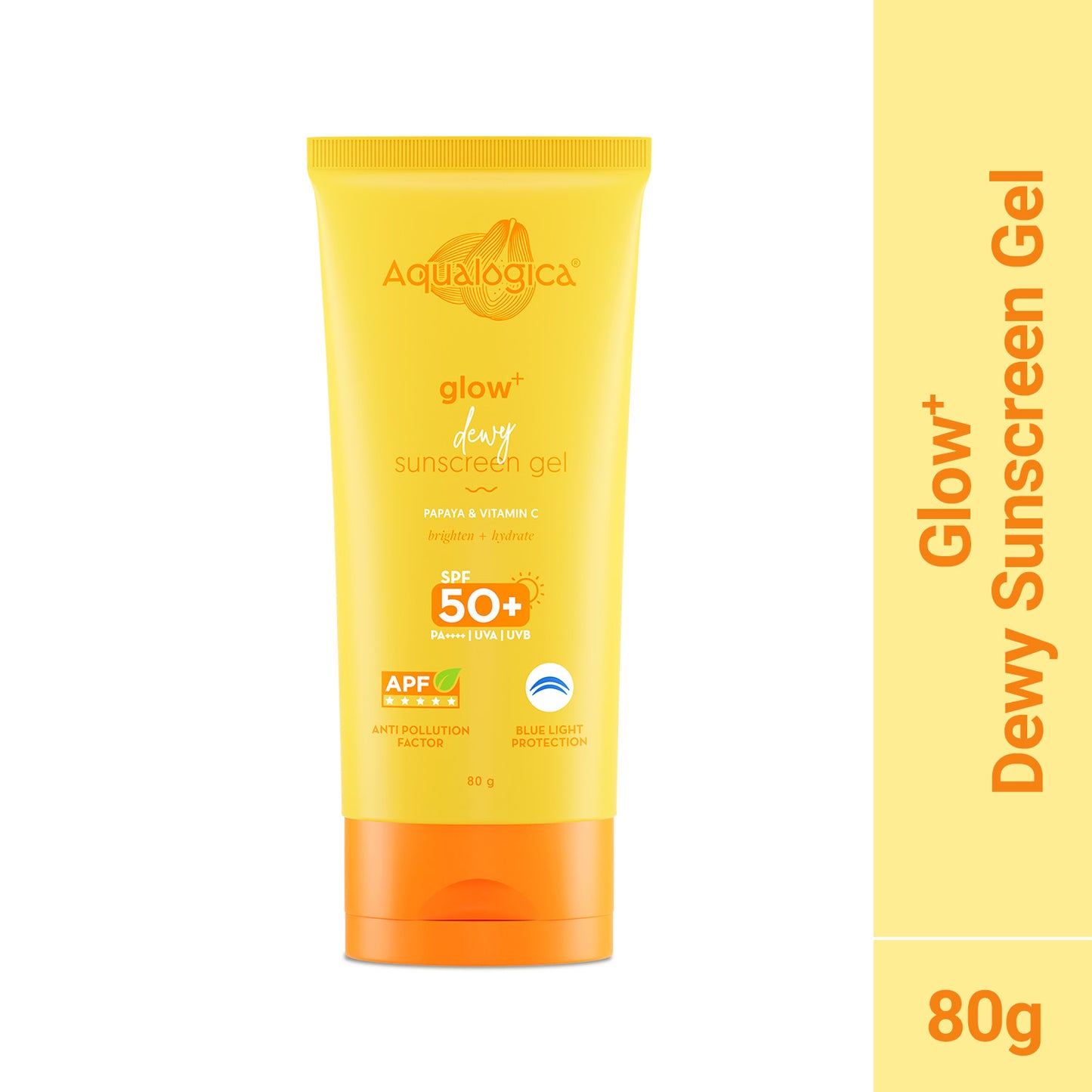 Glow+ Dewy Sunscreen Gel SPF 50+ PA++++ with Papaya & Vitamin C - 80g