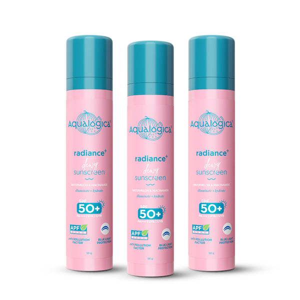 Radiance+ Dewy Sunscreen In-Vivo Tested with Watermelon & Niacinamide with SPF 50 & PA++++ - 50g(Pack of 3)