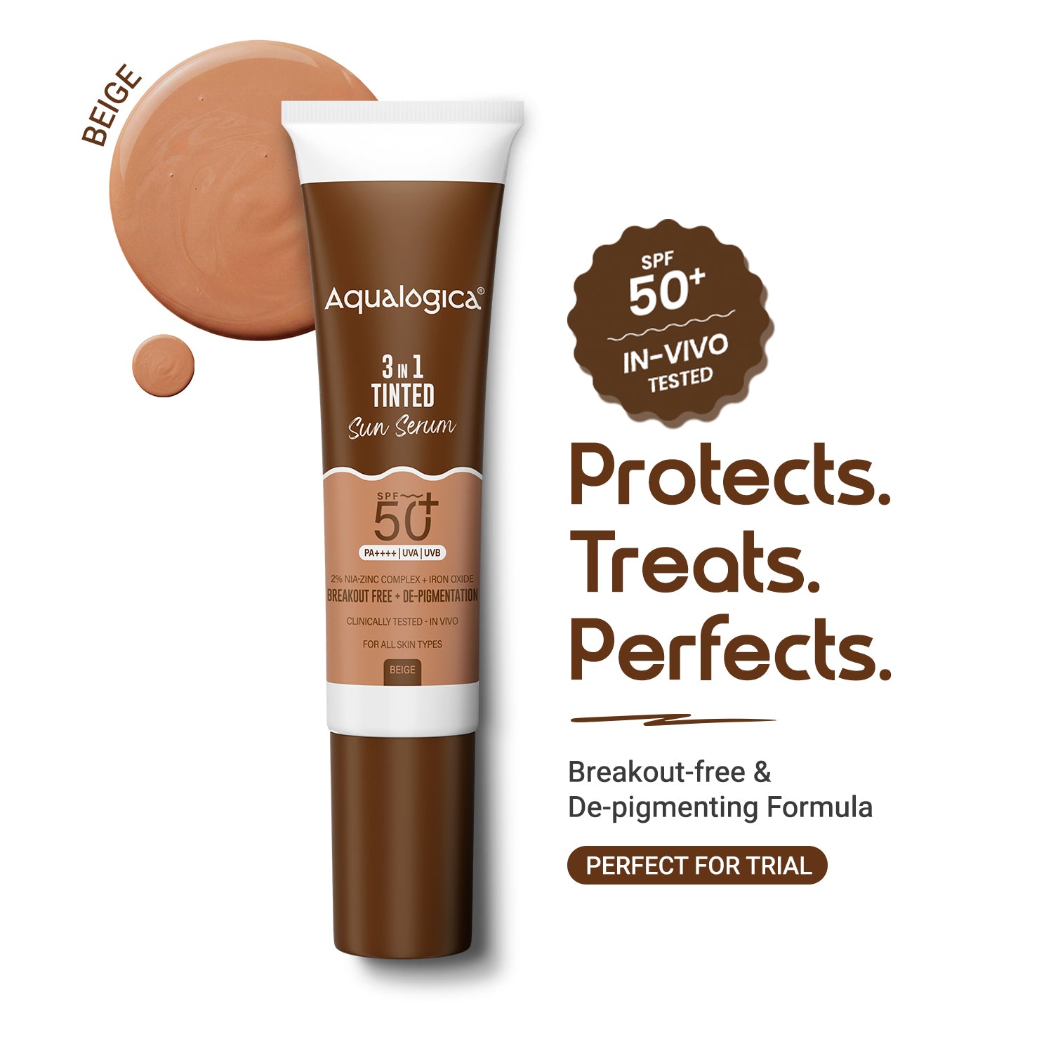 3-in-1 Tinted Sun Serum - Beige | Trial Pack | 10ml