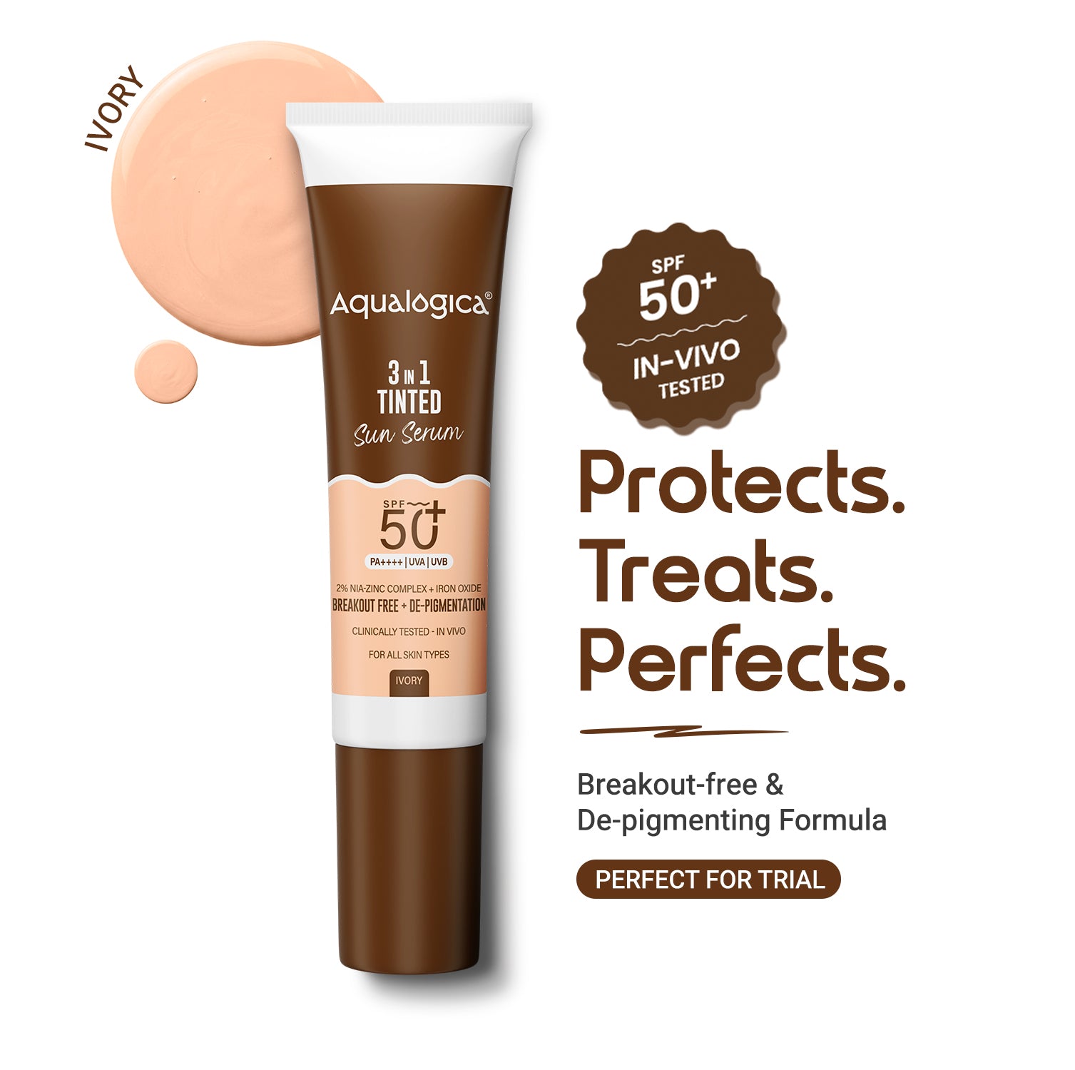 3-in-1 Tinted Sun Serum - Ivory | Trial Pack | 10ml