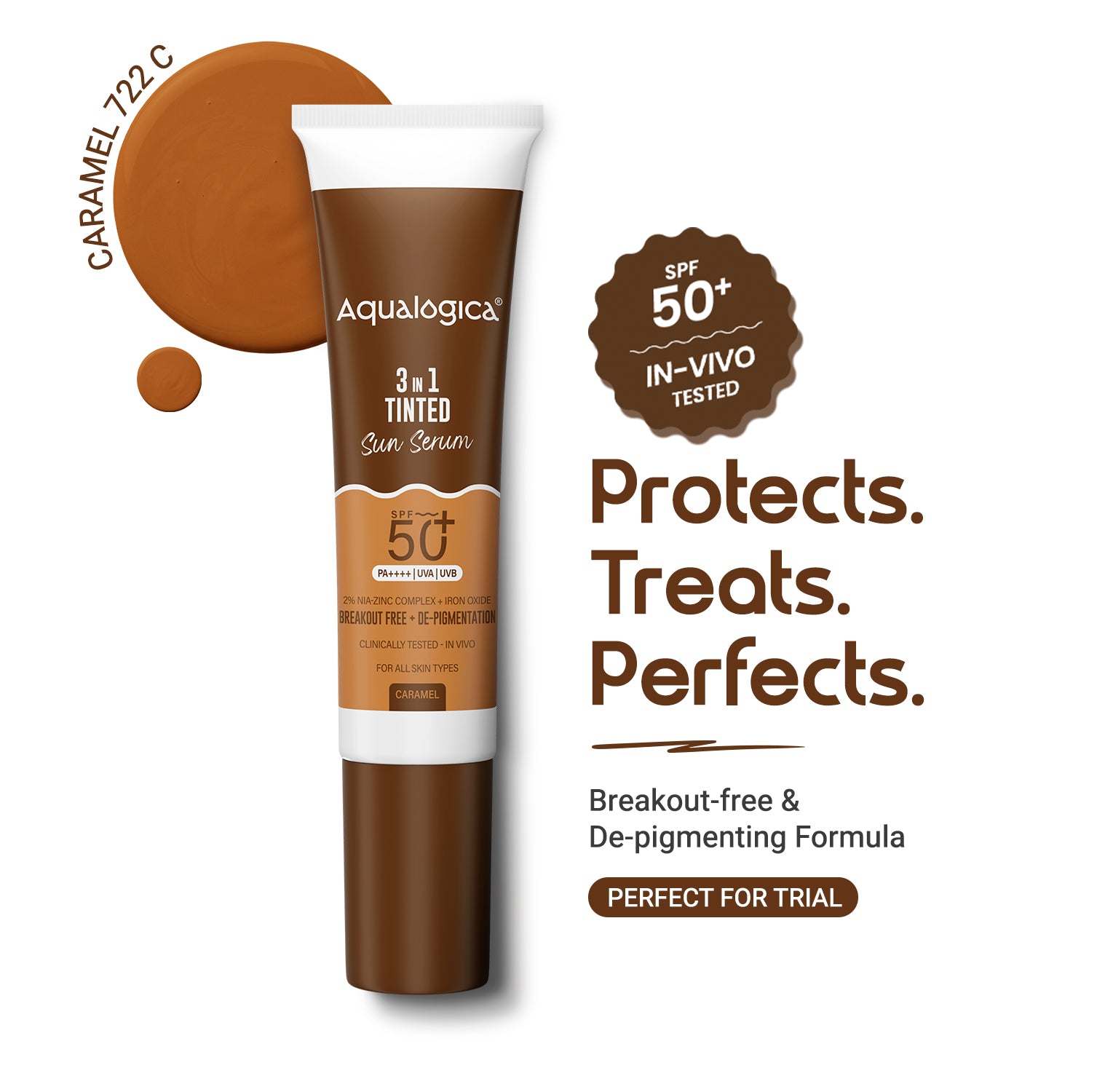 3-in-1 Tinted Sun Serum - Caramel | Trial Pack | 10ml