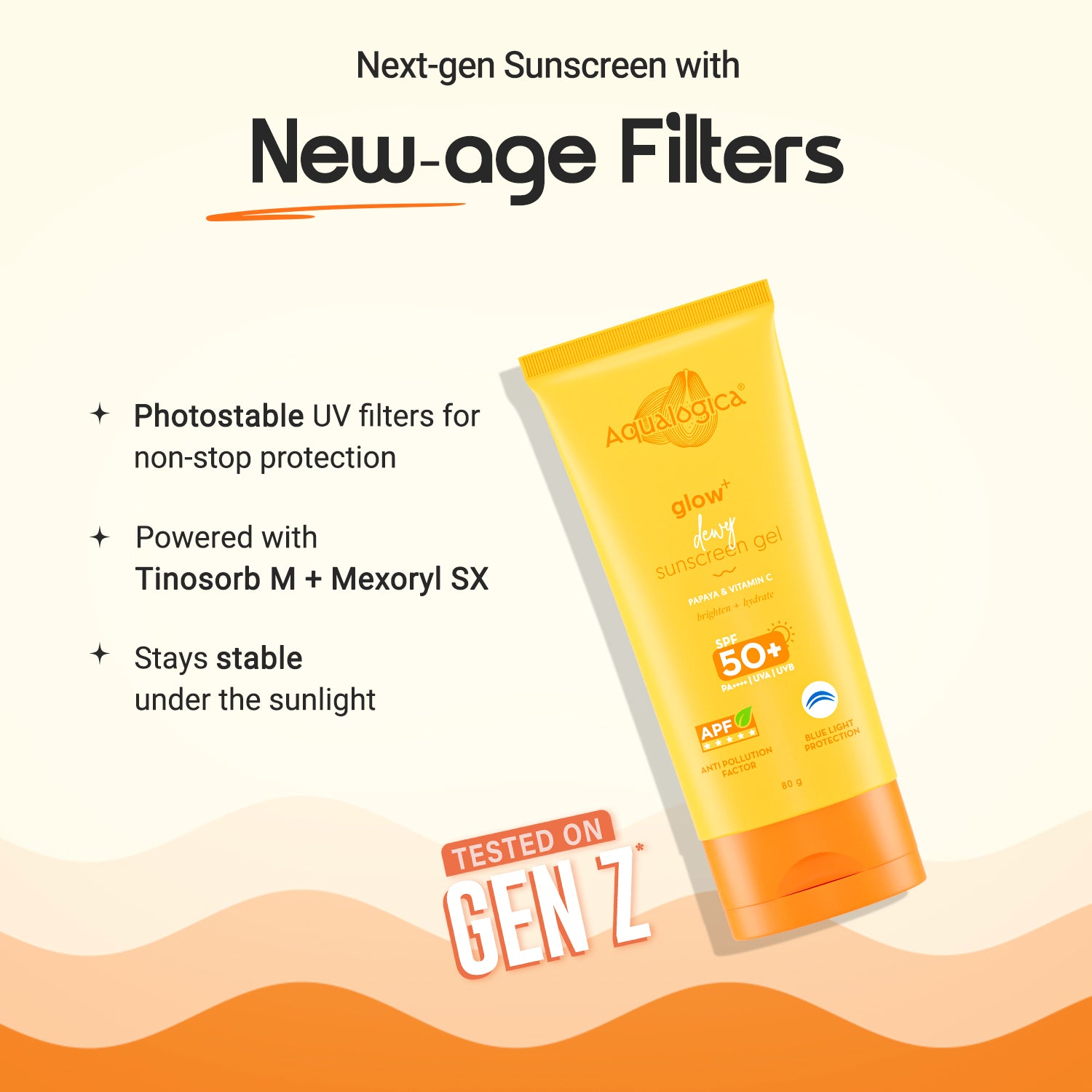Glow+ Dewy Sunscreen Gel In-Vivo Tested SPF 50+ PA++++ with Papaya & Vitamin C - 80g