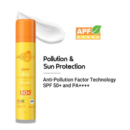 Glow+ Dewy Sunscreen Gel SPF 50+ PA++++  with Papaya & Vitamin C - 50g