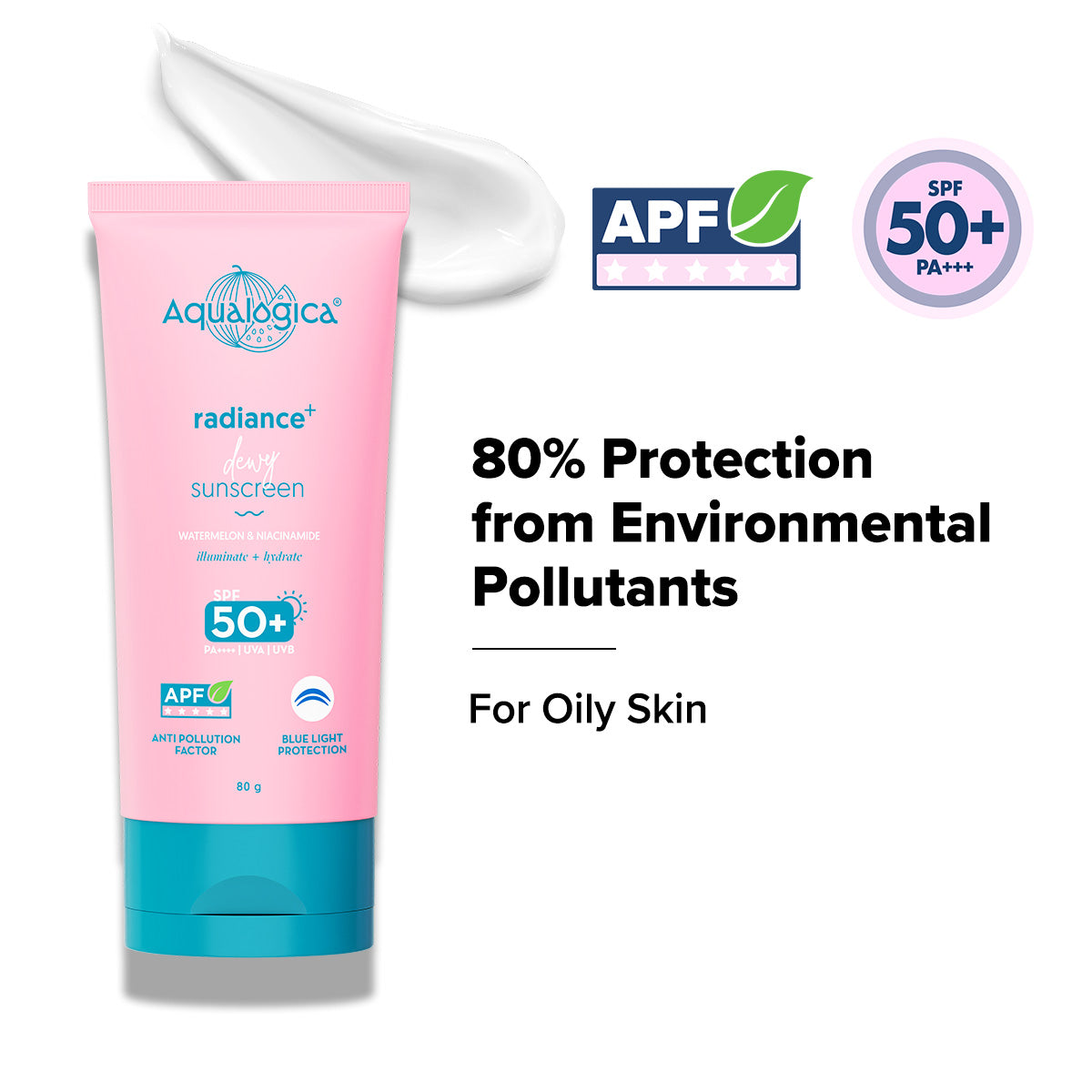Radiance+ Dewy Sunscreen with Watermelon & Niacinamide with SPF 50 & PA++++ - 80g (Pack of 2)