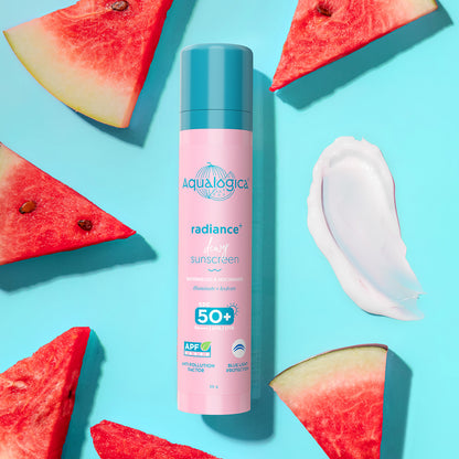 Radiance+ Dewy Sunscreen with Anti Pollution Factor (APF) | Watermelon & Niacinamide with SPF 50 & PA+++ - 50g