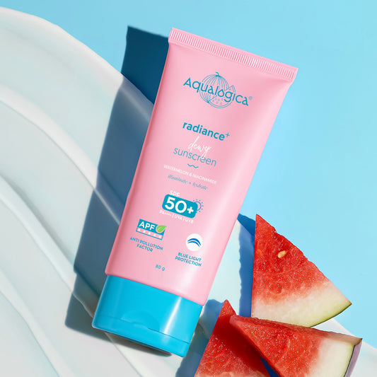 Radiance+ Dewy Sunscreen with Anti Pollution Factor (APF) | Watermelon & Niacinamide with SPF 50 & PA+++ - 80g