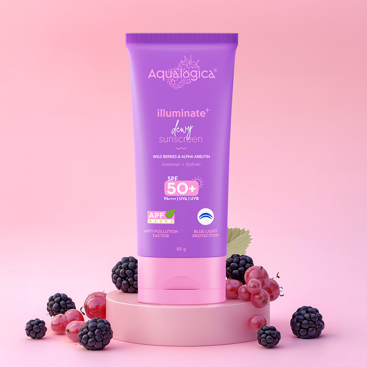 Illuminate+ Dewy Sunscreen SPF 50+ PA++++  with Wild Berries & Alpha Arbutin - 80 g
