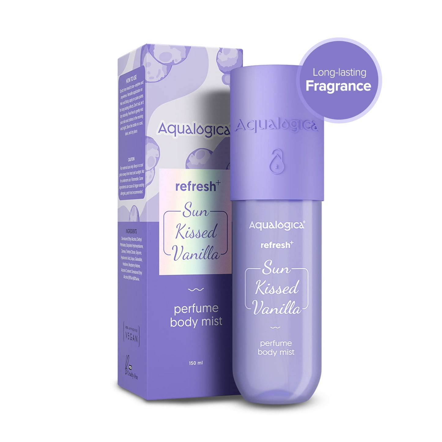 Refresh+ Sun Kissed Vanilla Perfume Body Mist with Zemea & Hyaluronic Acid - 150 ml