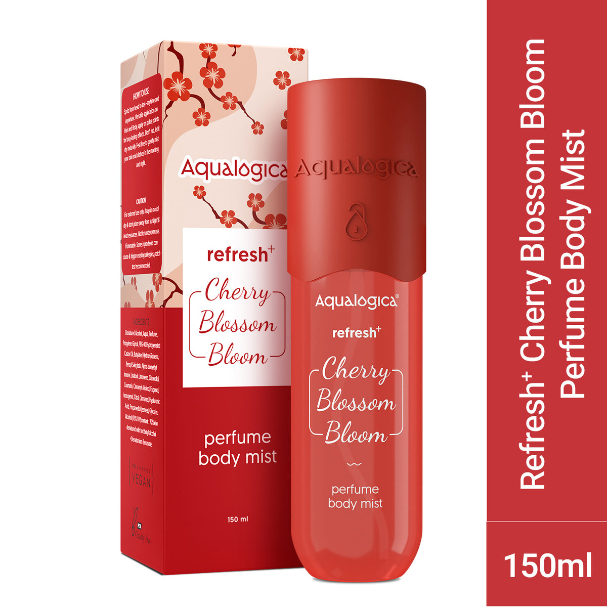 Refresh+ Cherry Blossom Bloom Perfume Body Mist with Zemea and Hyaluronic Acid 150 ml