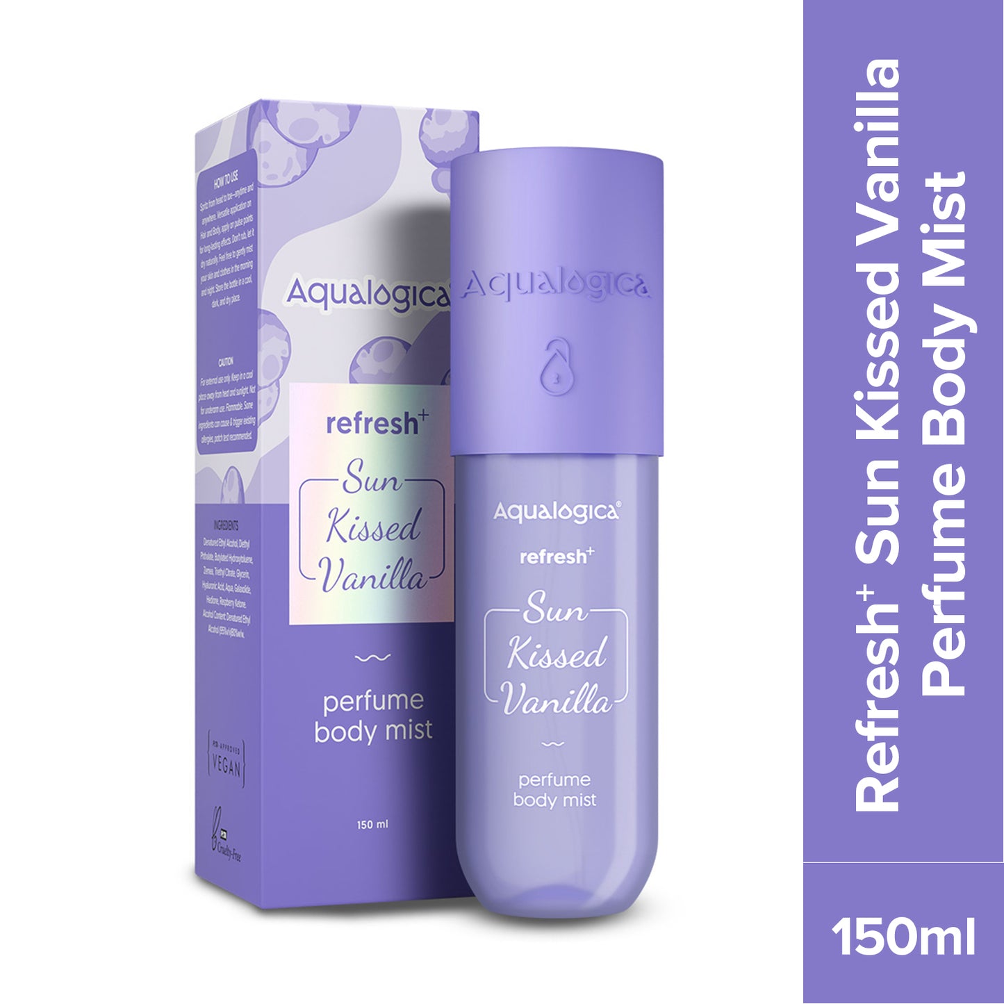 Refresh+ Sun Kissed Vanilla Perfume Body Mist with Zemea & Hyaluronic Acid - 150 ml
